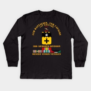 5th Bn, 5th Cavalry - 3rd Armored Div - Desert Storm Veteran Kids Long Sleeve T-Shirt